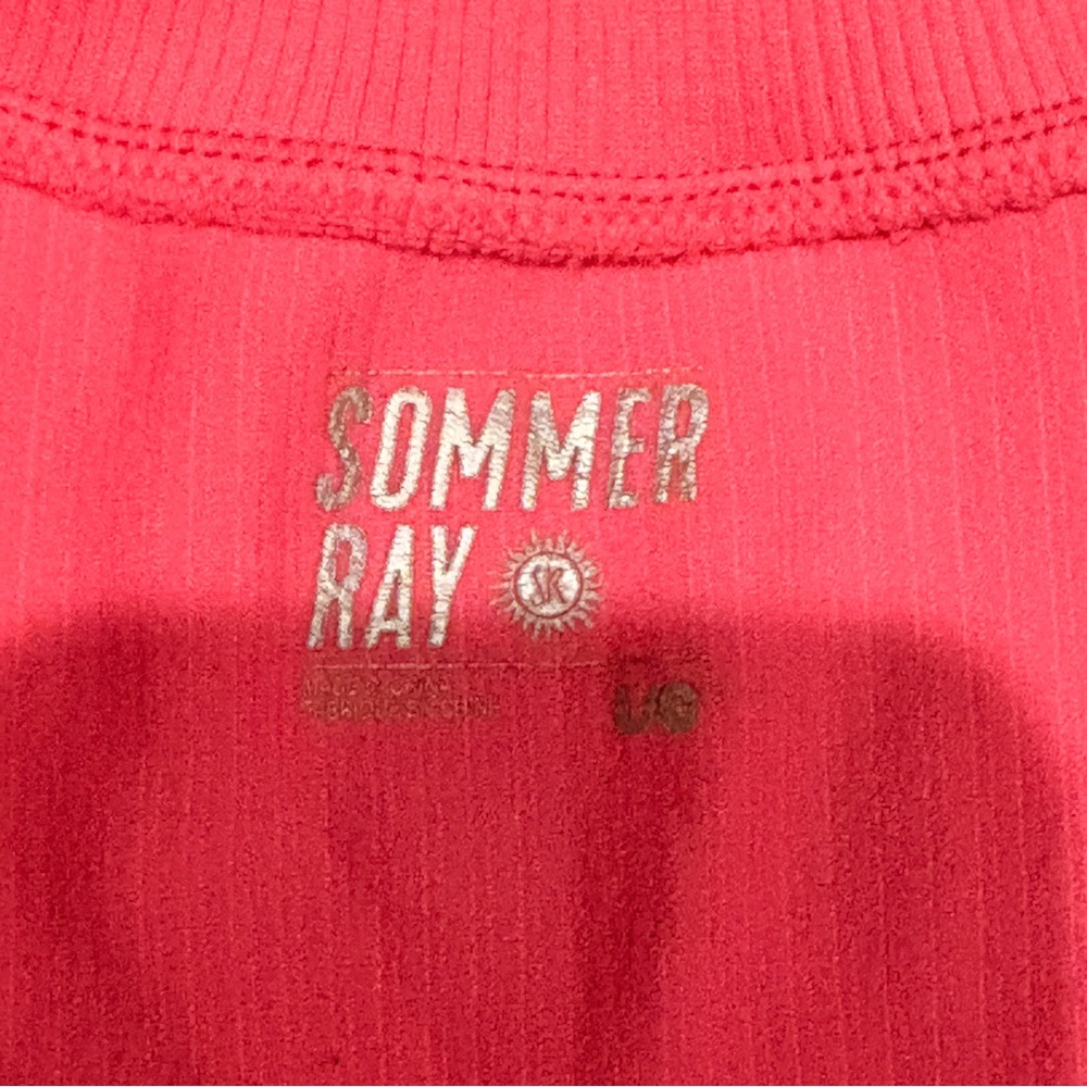 Sommer Ray Barbie Pink Cropped Ribbed Tank Top NEW Sz Large Zip Up Gift Festival - Picture 9 of 12